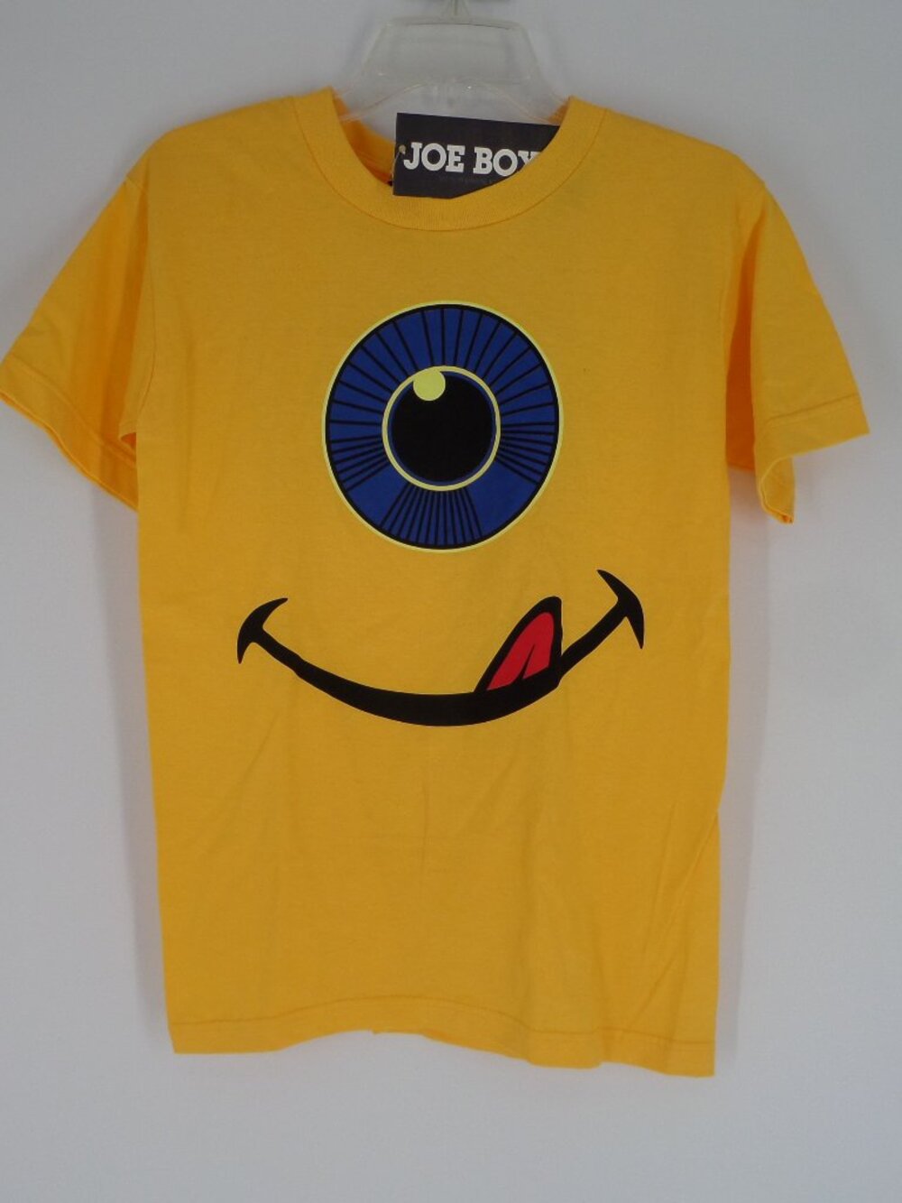 Joe Boxer Boys Tee Shirt Yellow with Smile and Big Eye Size Large NWT